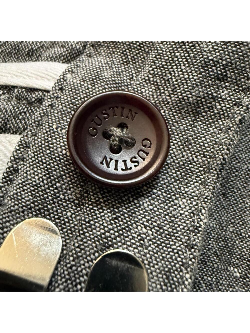 GUSTIN Men's Gray Cotton Shorts Button & Zip up with Pockets. Boating Style - Picture 9 of 9